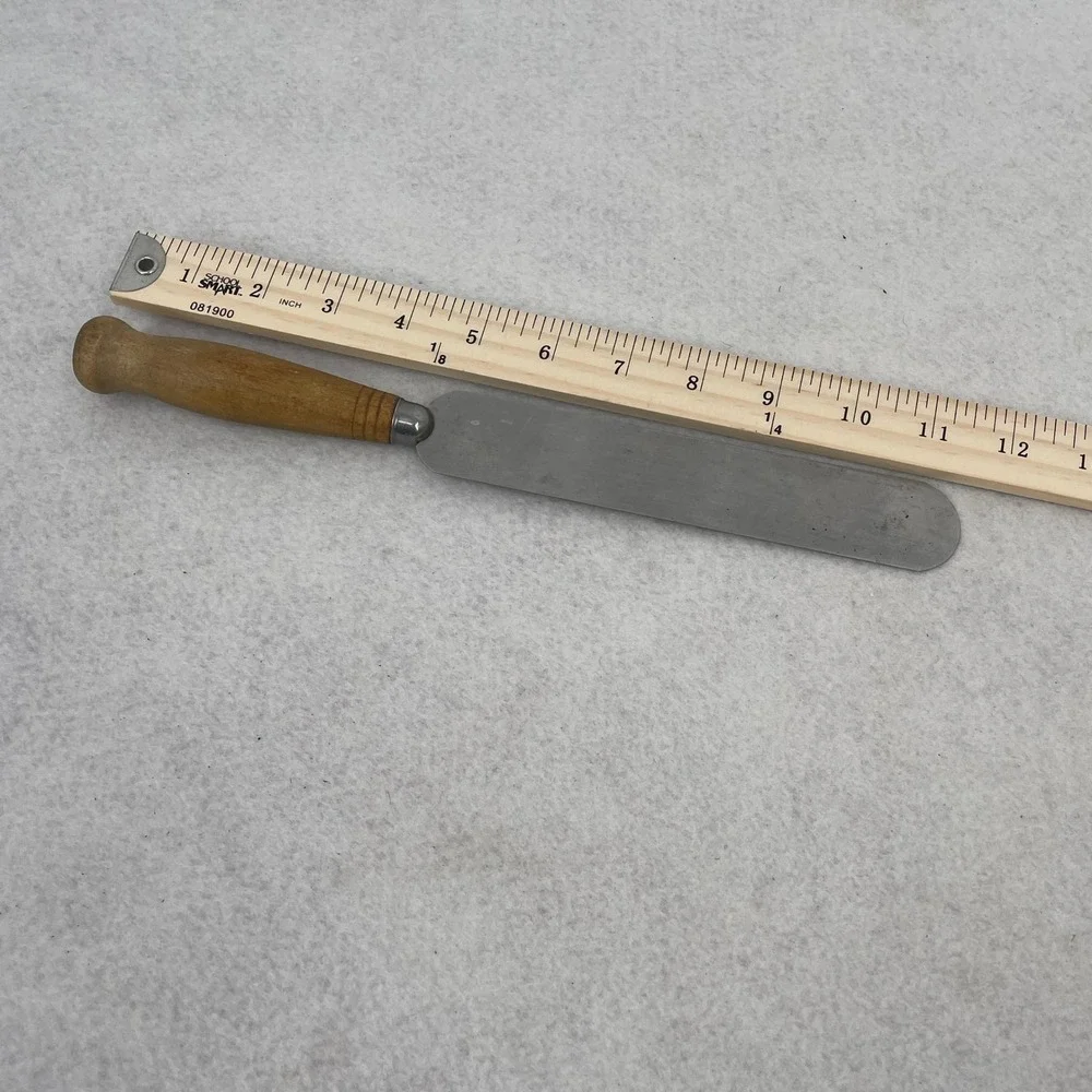 Vintage Wood Handle Icing Spatula Stainless Steel Frosting Offset Palette Knife